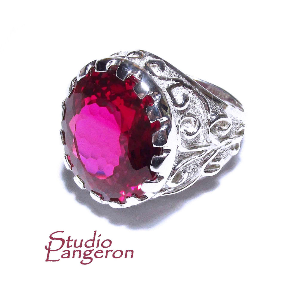 Statement Red topaz ring 925 sterling silver size 8 1/2, Handmade ring, single copy, Red topaz, silver ring, gemstone, Red topaz ring