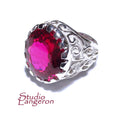 Statement Red topaz ring 925 sterling silver size 8 1/2, Handmade ring, single copy, Red topaz, silver ring, gemstone, Red topaz ring