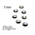 3 pcs 14K solid white gold Round Bezel Cups size 5 mm, Bezel cup, Jewelry making, Round bezel cups, 14K solid white gold, Setting, Mounting