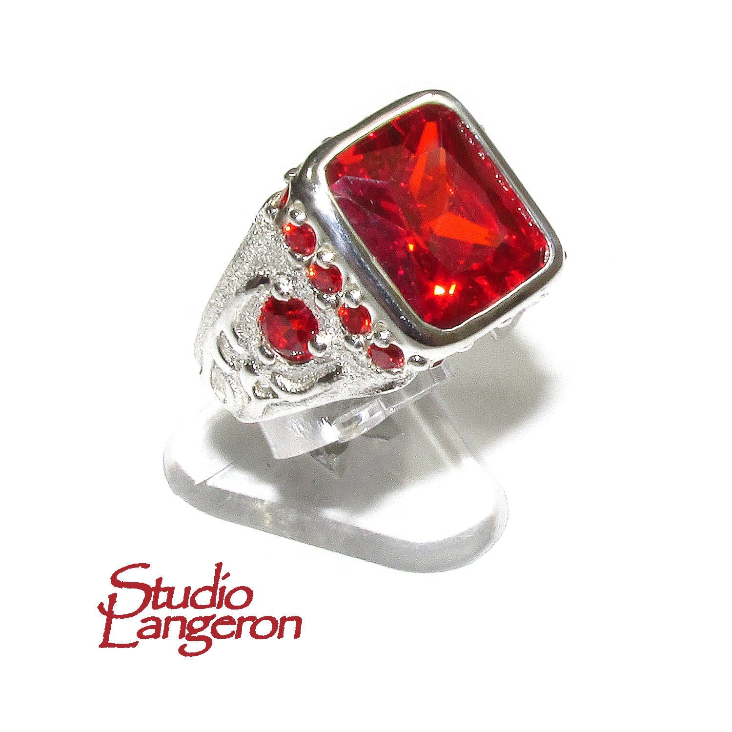 Statement Red topaz ring 925 sterling silver size 6 1/2, Handmade ring, single copy, Red topaz, silver ring, gemstone, Red topaz ring