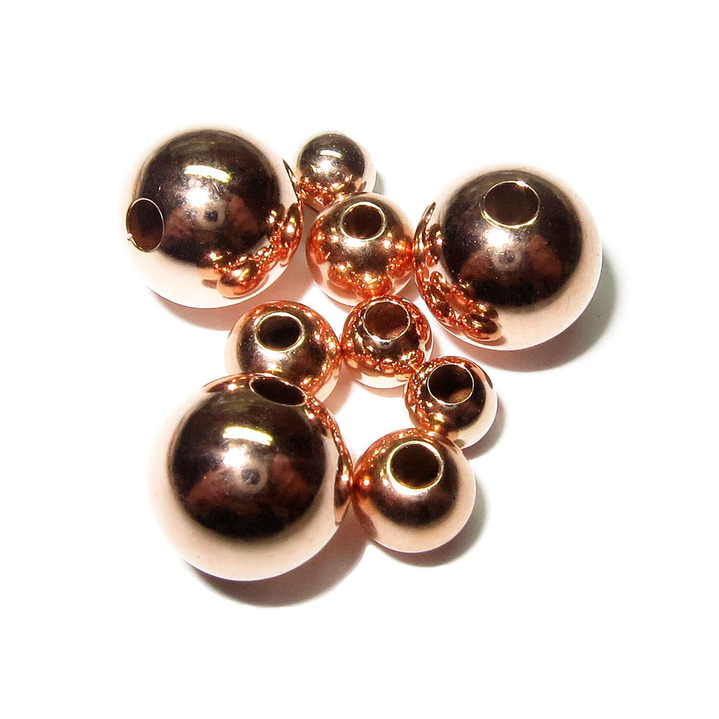 14K rose gold filled seamless round beads size 2-14 mm, Gold Filled beads, Rose Gold Filled, 14K Gold filled, Jewelry making - 1 piece