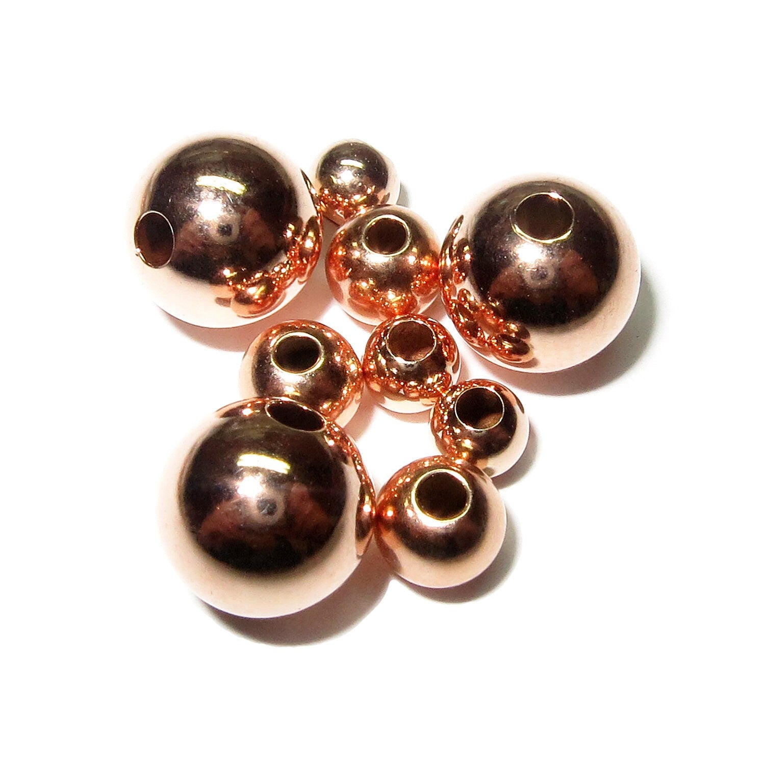 14K rose gold filled seamless round beads size 2-14 mm, Gold Filled beads, Rose Gold Filled, 14K Gold filled, Jewelry making - 1 piece