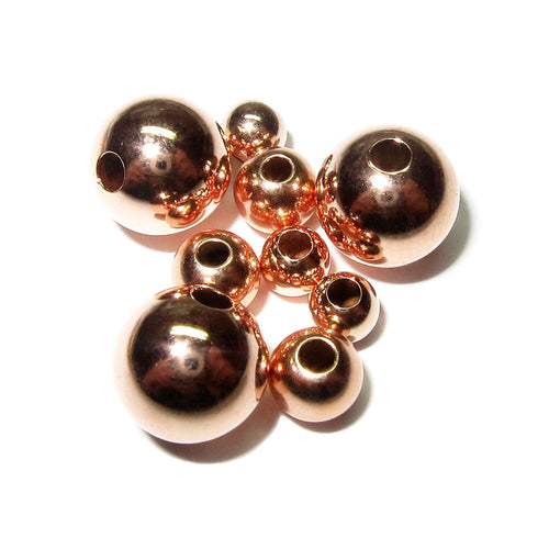 14K rose gold filled seamless round beads size 2-14 mm, Gold Filled beads, Rose Gold Filled, 14K Gold filled, Jewelry making - 1 piece