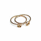 14K Yellow gold filled twisted blank ring with bezel cup 4mm size 4 - 11, Jewelry making, Mounting ring, bezel cup, Base ring - 1 piece