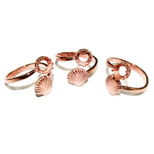 14K Rose gold filled open blank ring with bezel cup 6 mm, base ring, Rose Gold filled, bezel cup, Jewelry making, Setting - 1 piece