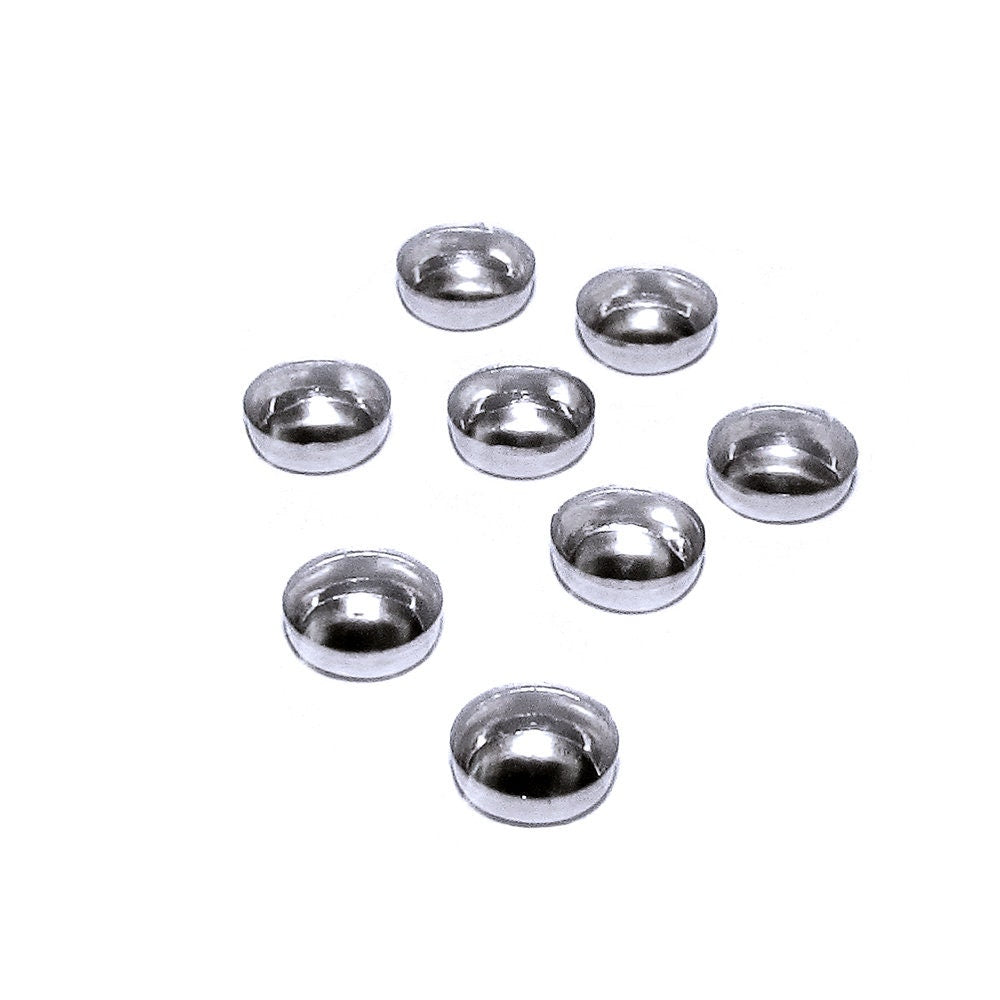 3 pcs 14K solid white gold Round Bezel Cups size 4 mm, Bezel cup, Jewelry making, Round bezel cups, 14K solid white gold, Setting, Mounting