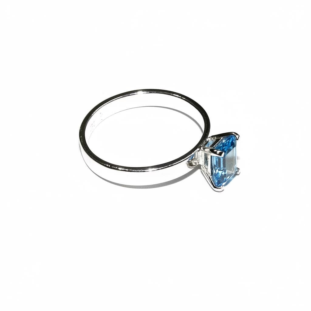 925 sterling silver blank ring with rectangular 4-Prong Setting 4x6mm size 4-11, Jewelry making, base ring, Setting, Prong setting - 1 piece