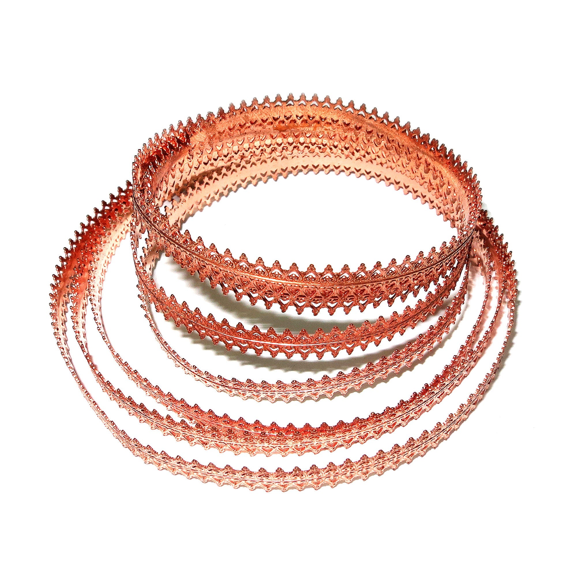 Natural Copper Bezel wire, Gallery wire, Gallery ribbon, Gallery pattern, Natural Copper, Jewelry making, Copper wire - 4 inch (10 cm)
