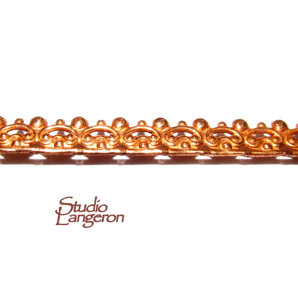 Natural Copper Bezel wire, Gallery wire, Gallery ribbon, Gallery pattern, Natural Copper, Wire, Jewelry making, Setting  - 4 inch (10 cm)