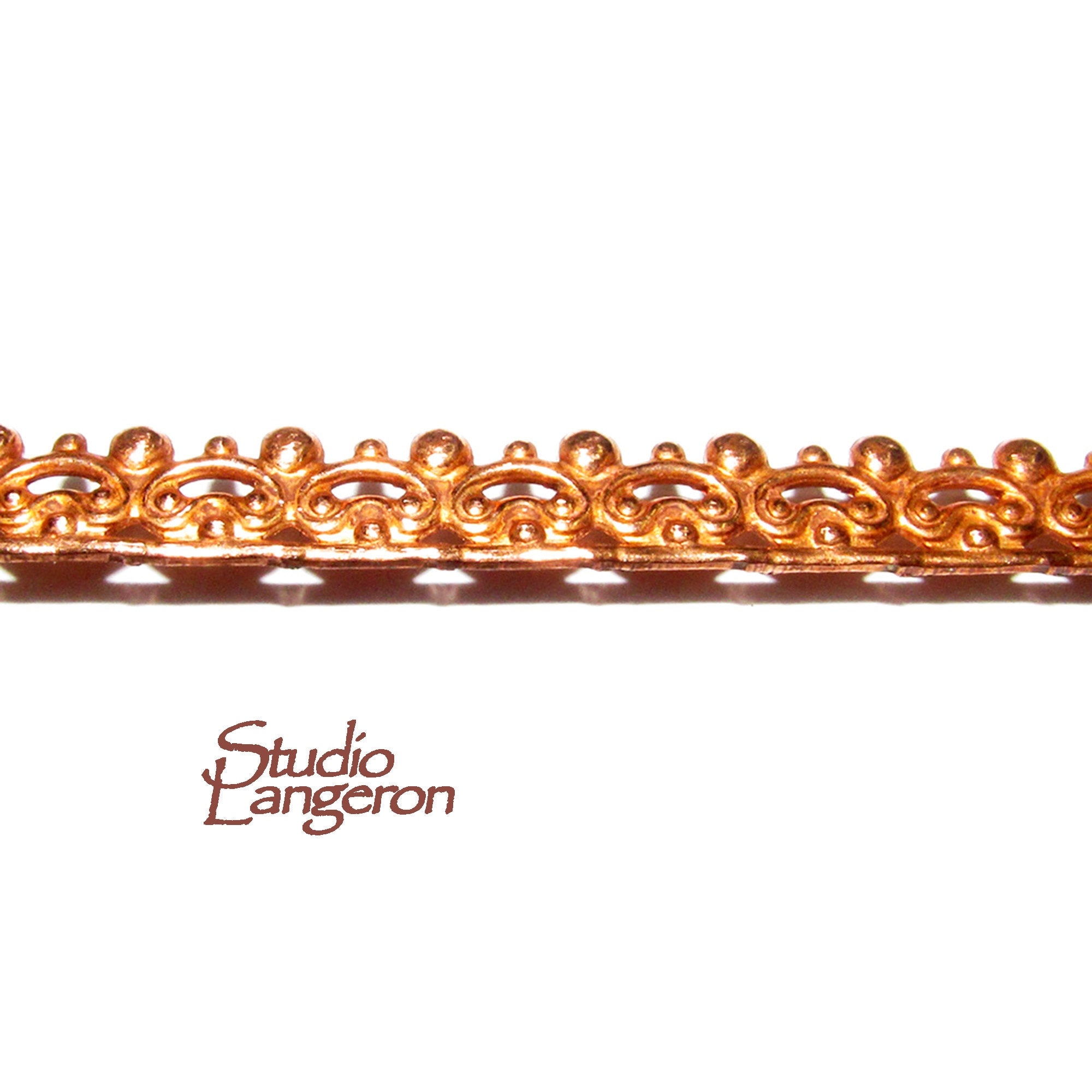Natural Copper Bezel wire, Gallery wire, Gallery ribbon, Gallery pattern, Natural Copper, Wire, Jewelry making, Setting  - 4 inch (10 cm)