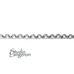 3.0 mm Sterling Silver Rolo Cable Chain, silver shiny chain, 925 silver chain, sterling silver chain, Rolo Chain, 925 silver - 1 Ft (30 cm)