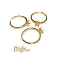14K Yellow gold filled open blank ring with 4-prong setting 4x6 mm, Base ring, ring gold filled, Jewelry making, Setting, Mounting - 1 piece