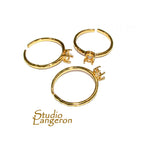14K Yellow gold filled open blank ring with 4-prong setting 4x6 mm, Base ring, ring gold filled, Jewelry making, Setting, Mounting - 1 piece
