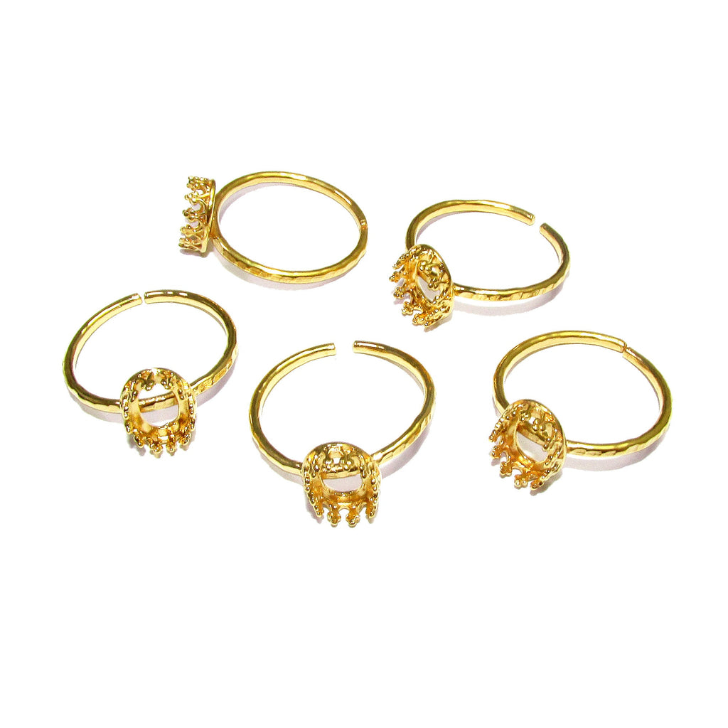 14K Yellow gold filled open blank ring with bezel cup 6x8 mm, base ring, Setting, bezel cup, jewelry making, ring gold filled - 1 piece
