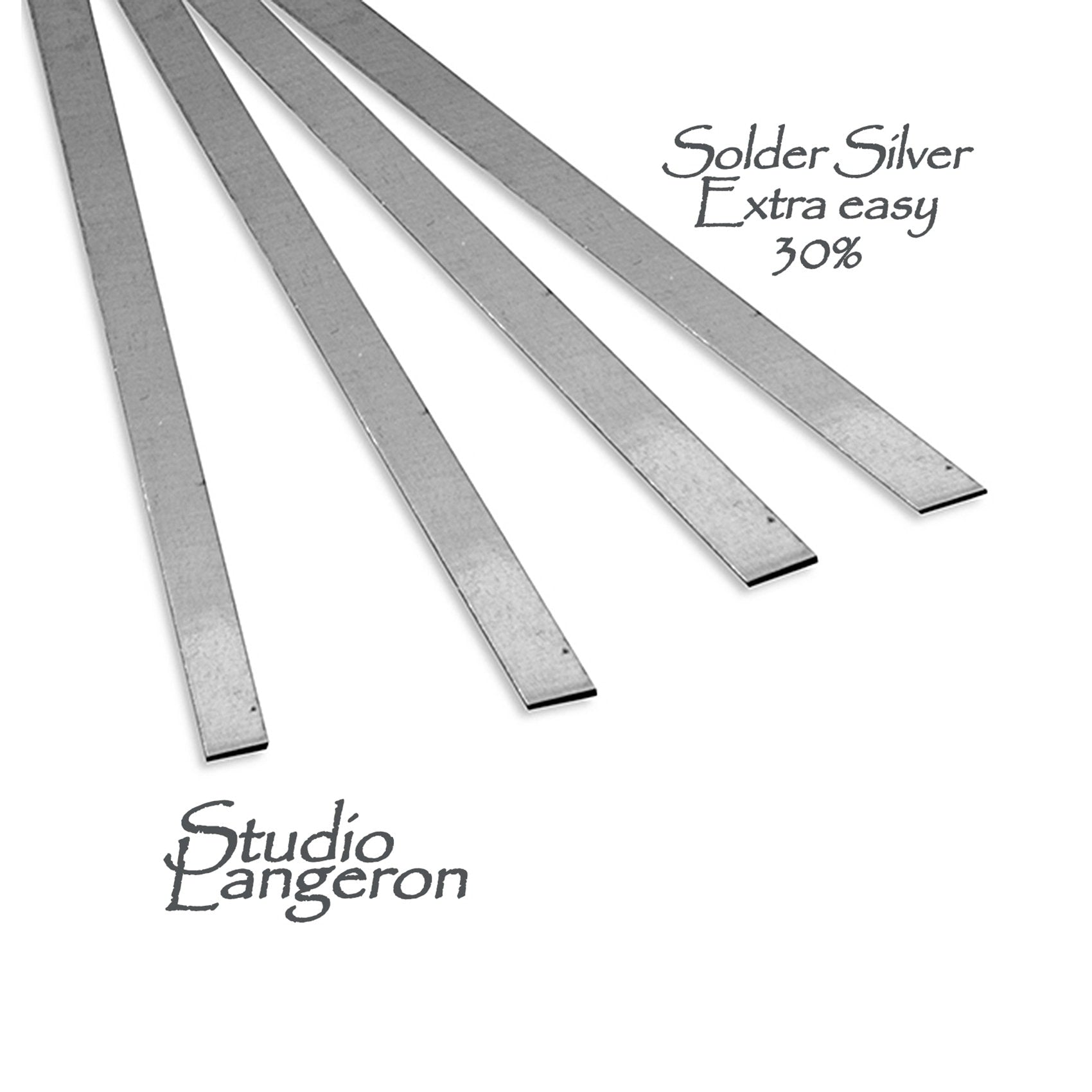 Extra Easy solder silver strip 0.45mmx3.0mmx400mm, Melting Point 600, easy solder silver, solder, silver 30%, Jewelry making - 1 piece