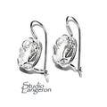 8x10 mm 925 sterling silver blank earrings with oval bezel cup, Setting, oval bezel cup, base earrings, Jewelry making - 1 pair (2 piece)