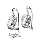 8x10 mm 925 sterling silver blank earrings with oval bezel cup, Setting, oval bezel cup, base earrings, Jewelry making - 1 pair (2 piece)