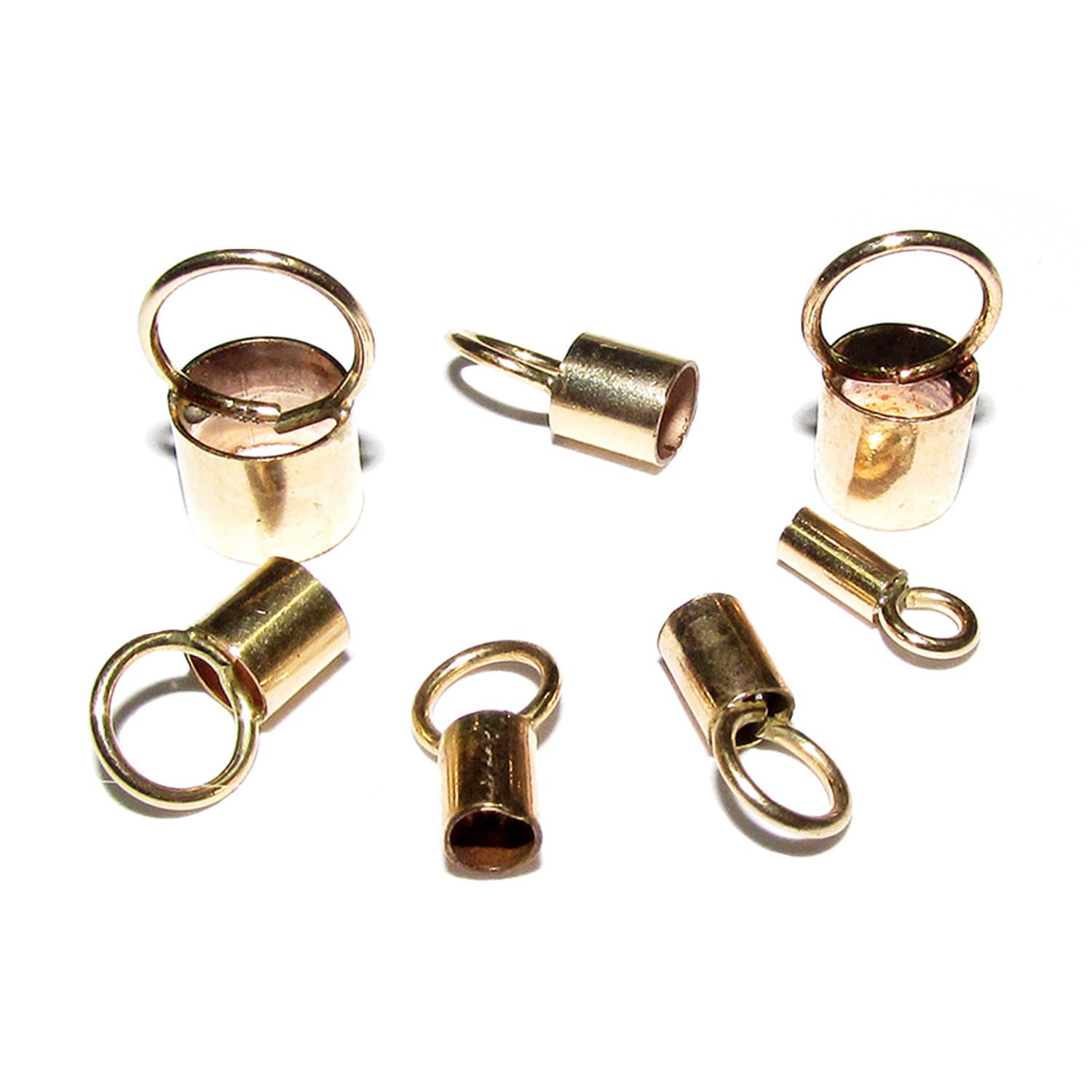14K Gold filled tube End Caps sizes 0.6-6.6 mm, Tube end caps, Gold filled end cap, Jewelry making, 14K Gold Filled,  - 1 pair (2 piece)