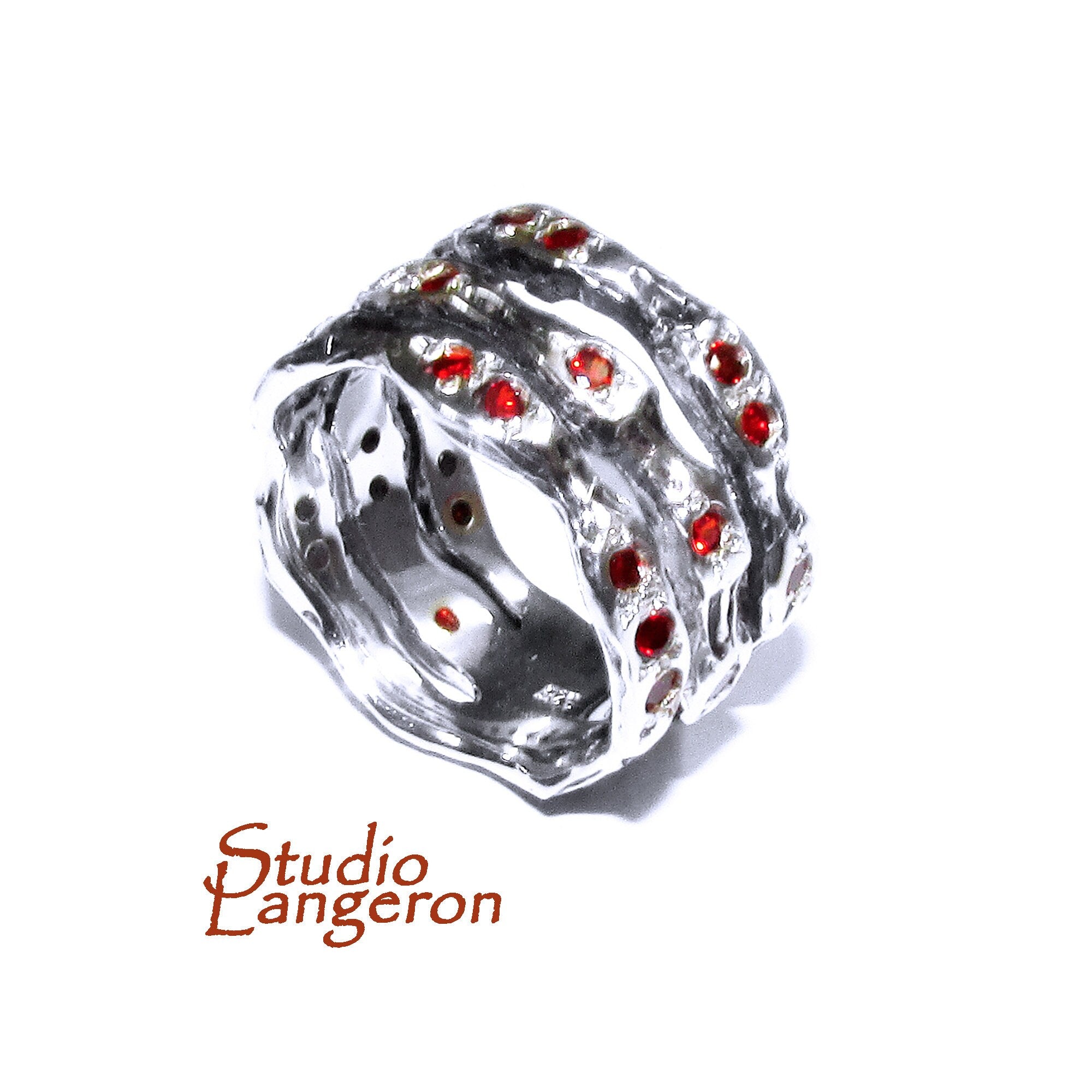 Statement Garnet ring 925 sterling silver size 7, Handmade ring, single copy, sterling silver, Garnet ring,  silver ring, red gemstone