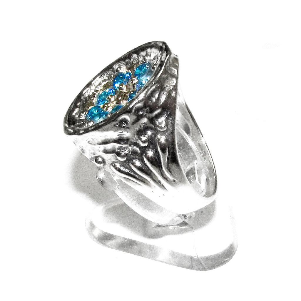 Aquamarine ring 925 sterling silver with stamp size 6 1/2, Handmade ring, single copy, Sterling silver, Aquamarine, Statement ring