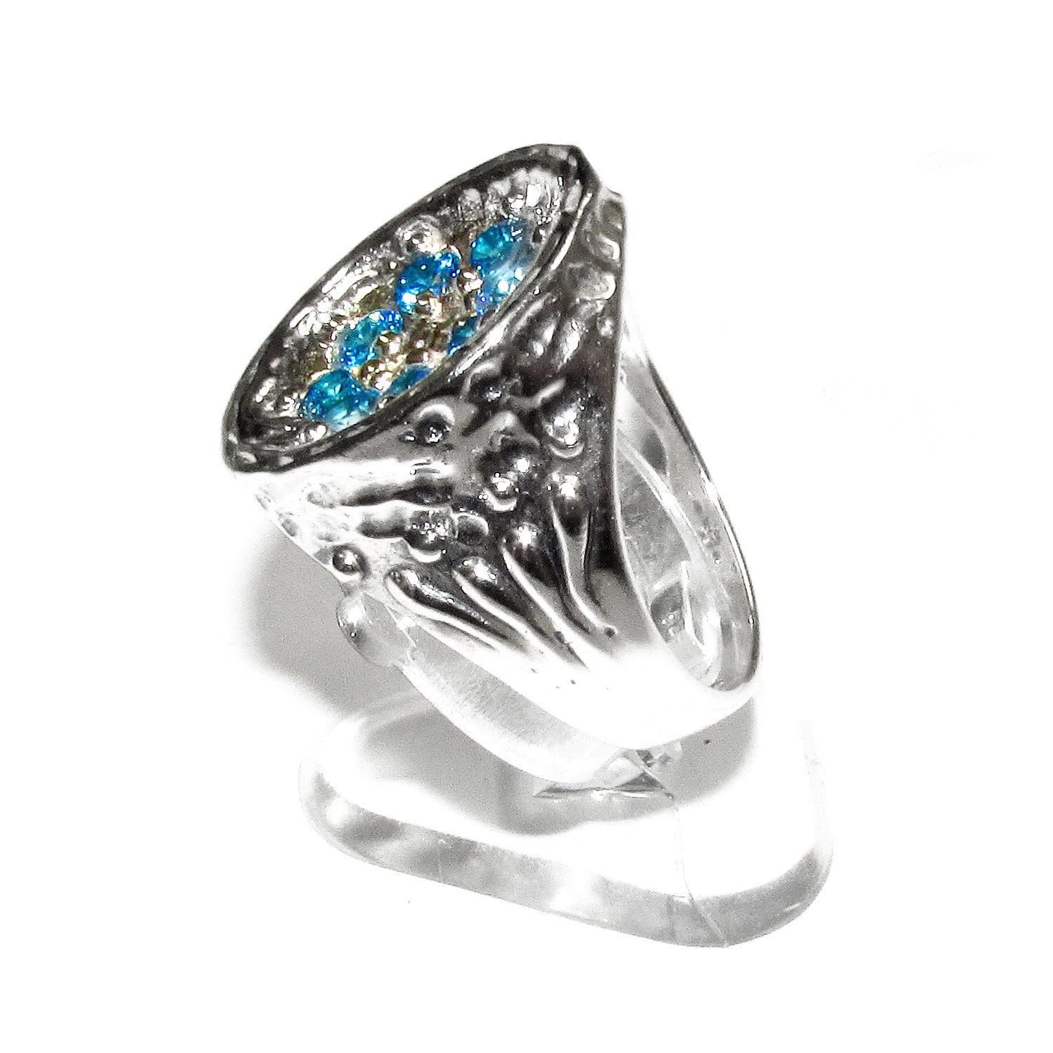 Aquamarine ring 925 sterling silver with stamp size 6 1/2, Handmade ring, single copy, Sterling silver, Aquamarine, Statement ring