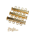 14K Yellow Gold Filled Tube Bar Clasp 4-Hole size 3.6x26 mm, Gold Filled Clasps, Slide Clasp, Jewelry making, Tube Slide Clasp - 1 piece