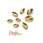 14K yellow gold filled oval twisted beads, Oval Beads, swirl beads, Gold filled beads, Jewelry making, Yellow Gold Filled - 1 piece