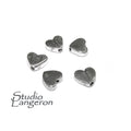 925 Sterling silver Heart flat beads size 5.7x2.2 mm, Flat beads, Beads for bracelets, 925 Silver beads, Jewelry making, Beads - 1 piece