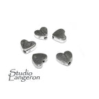925 Sterling silver Heart flat beads size 5.7x2.2 mm, Flat beads, Beads for bracelets, 925 Silver beads, Jewelry making, Beads - 1 piece