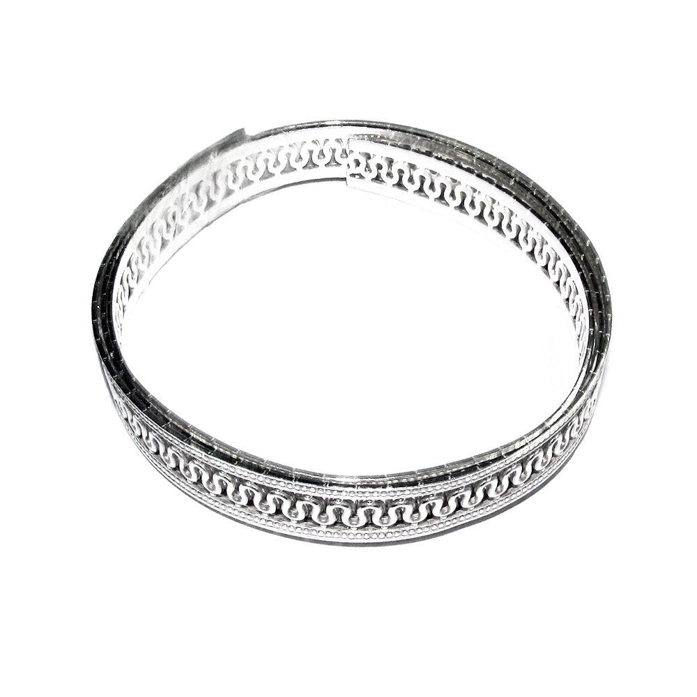 935 Argentium Silver Bezel wire, Gallery wire, Gallery ribbon, Gallery pattern, Jewelry making, Setting, Silver wire - 4 inch (10 cm)