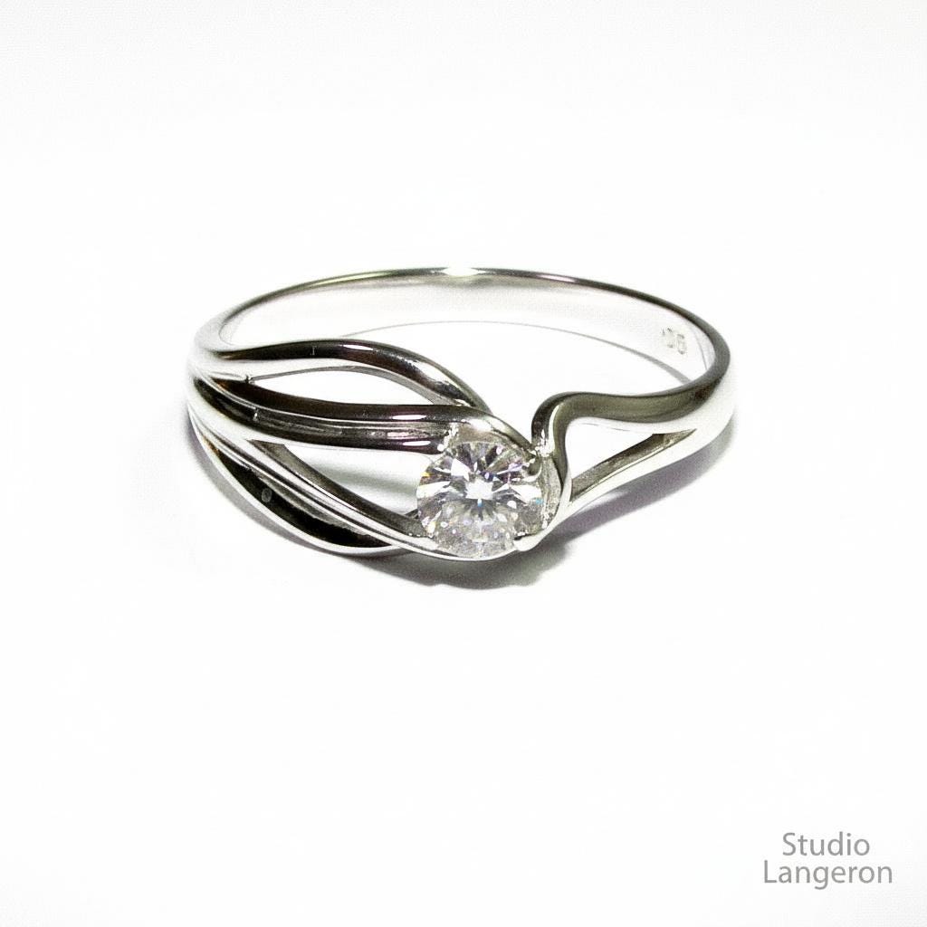 White topaz ring 925 sterling silver size 7, Handmade ring, single copy, sterling silver, White topaz ring, silver ring, Gift ring