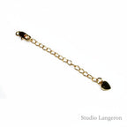 14K Gold Filled Extension Chain size 7.2cm, oval chain 5.0x3.0mm, lobster clasp 12.5mm, heart 8.0mm - 1 piece