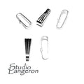 925 Sterling silver medium Snap-On Pendant Bail size 8.5x2.5 mm, sterling silver snap-on Bail, Jewelry making, Bail findings - 1 piece
