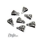 925 Sterling silver delicate filigree Pendant Bails with hook, Bail with hook, sterling silver Bail, Bail finding, Jewelry making - 1 piece