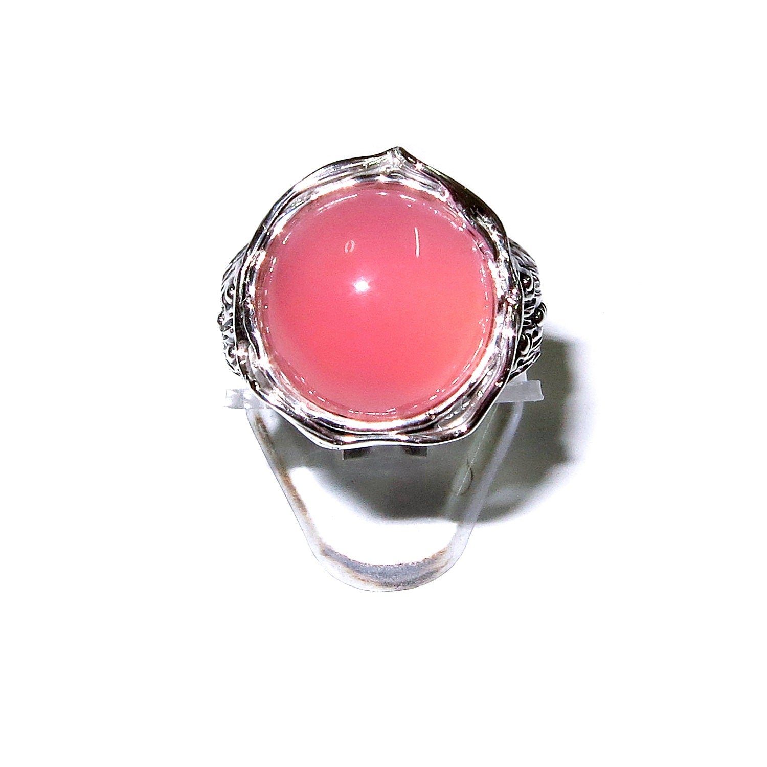 Statement Chalcedony ring 925 sterling silver size 7 1/2, Handmade ring, single copy, 925 sterling silver, Natural Chalcedony, gemstone