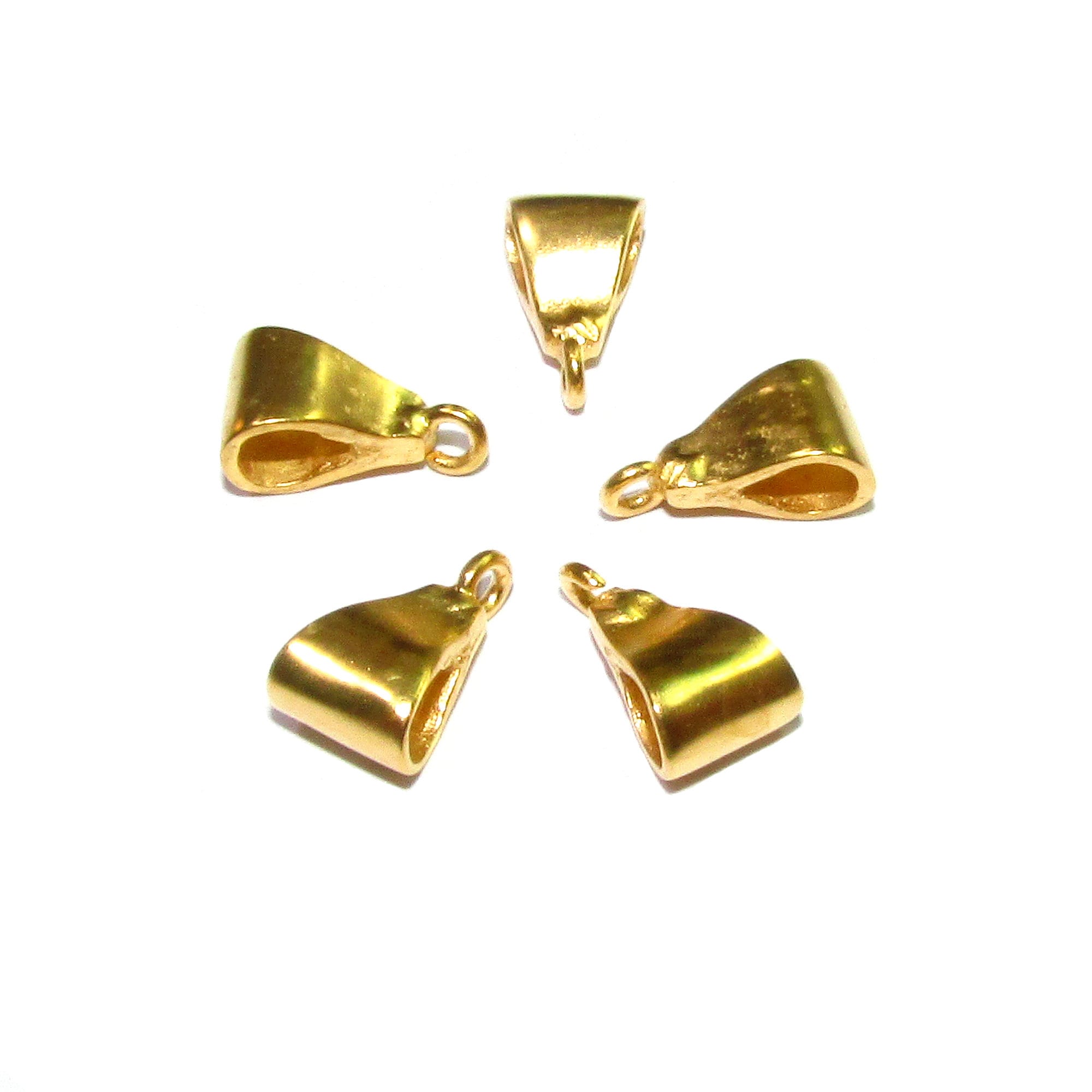 14K Yellow gold filled decorative Triangular Pendant Bail, Bail with loop, Jewelry making, Bails, Bail gold filled, Bail finding - 1 piece