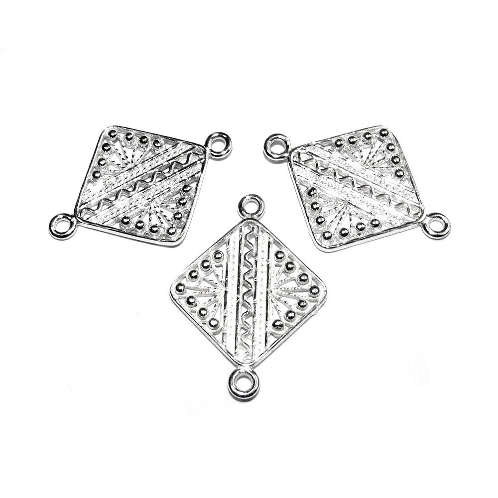 925 Sterling silver connector 2.5x1.6 cm, silver connector 8190, Link connector, Connector, Connector findings, Jewelry making - 1 piece