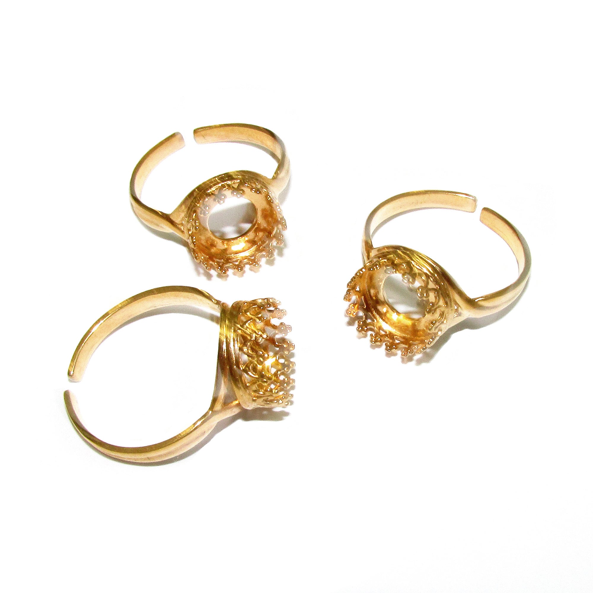 14K Yellow gold filled open blank ring with bezel cup 12 mm, base ring, Setting, bezel cup, jewelry making, ring gold filled - 1 piece
