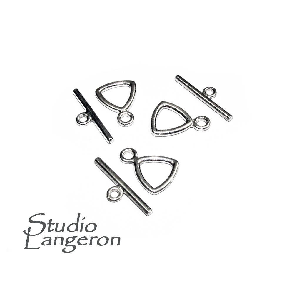 925 Sterling Silver Triangular Toggle Clasps sizes 9.0 mm, Toggle clasp, Clasp, Sterling silver, Jewelry making, Silver clasp - 1 piece