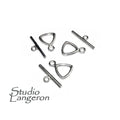 925 Sterling Silver Triangular Toggle Clasps sizes 9.0 mm, Toggle clasp, Clasp, Sterling silver, Jewelry making, Silver clasp - 1 piece