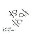 925 Sterling Silver Triangular Toggle Clasps sizes 9.0 mm, Toggle clasp, Clasp, Sterling silver, Jewelry making, Silver clasp - 1 piece