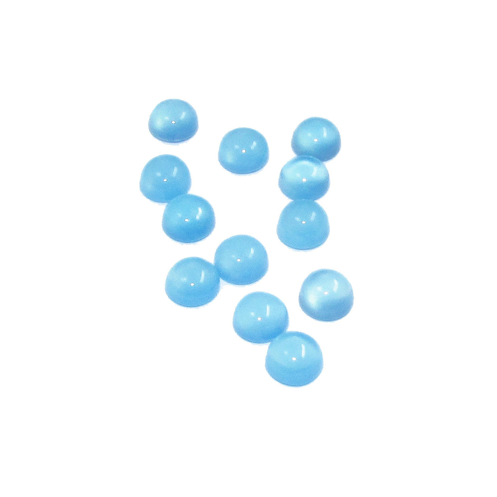 4 mm Blue Chalcedony Cabochon, Natural Gemstone, Calibrated Size, Blue Chalcedony, Jewelry making, Round cabochon - 1 piece