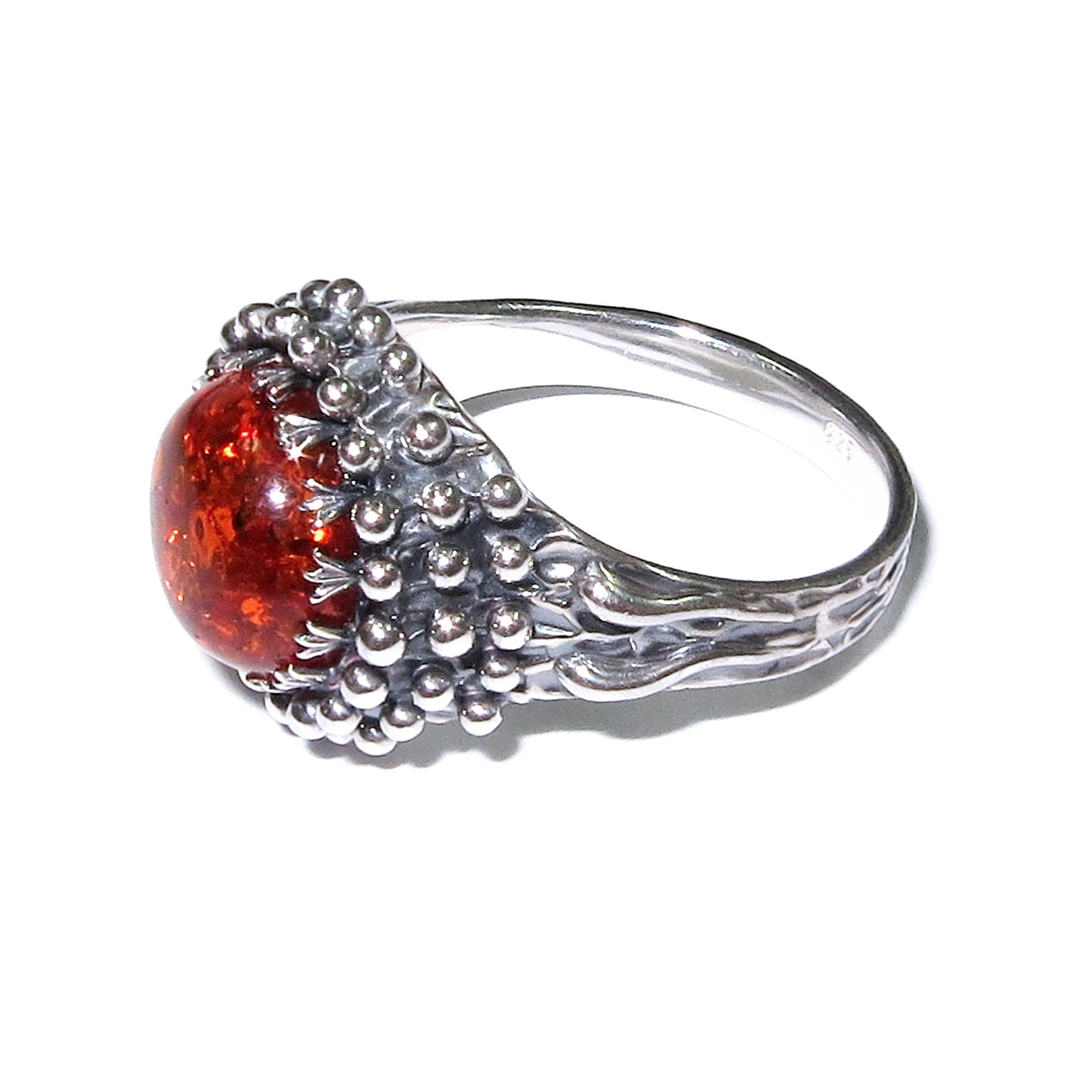 Statement Madagascar Copal ring 925 sterling silver size 7 1/2, Handmade ring, single copy, 925 Sterling silver, Madagascar Copal, gemstone