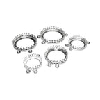 925 Sterling Silver Round Bezel Cup Settings with 4 rings, size 12, 14, 16, 18, 20 mm, Bezel cup, Jewelry making, Round bezel cup - 1 piece