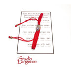 Red string bracelet, Red bracelet with prayer, Jerusalem, Judaism, Red string from Israel, Ben Porat prayer, Jerusalem, Israel, Evil eye