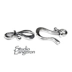 925 Sterling Silver Small Hook Eye Clasp, Silver clasp, Clasp, Clasps, Hook eye clasp, Clasps, Jewelry making, Silver clasp - 1 piece