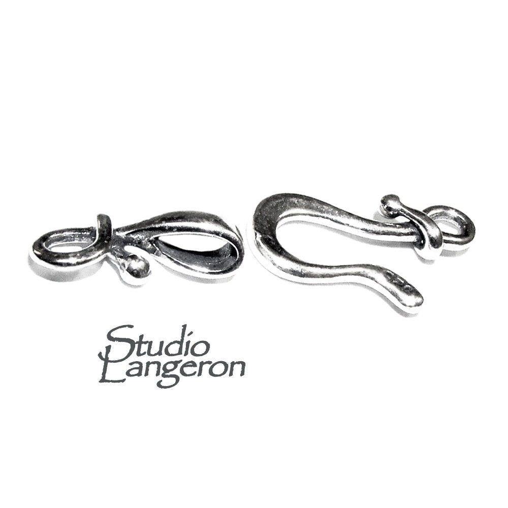 925 Sterling Silver Small Hook Eye Clasp, Silver clasp, Clasp, Clasps, Hook eye clasp, Clasps, Jewelry making, Silver clasp - 1 piece