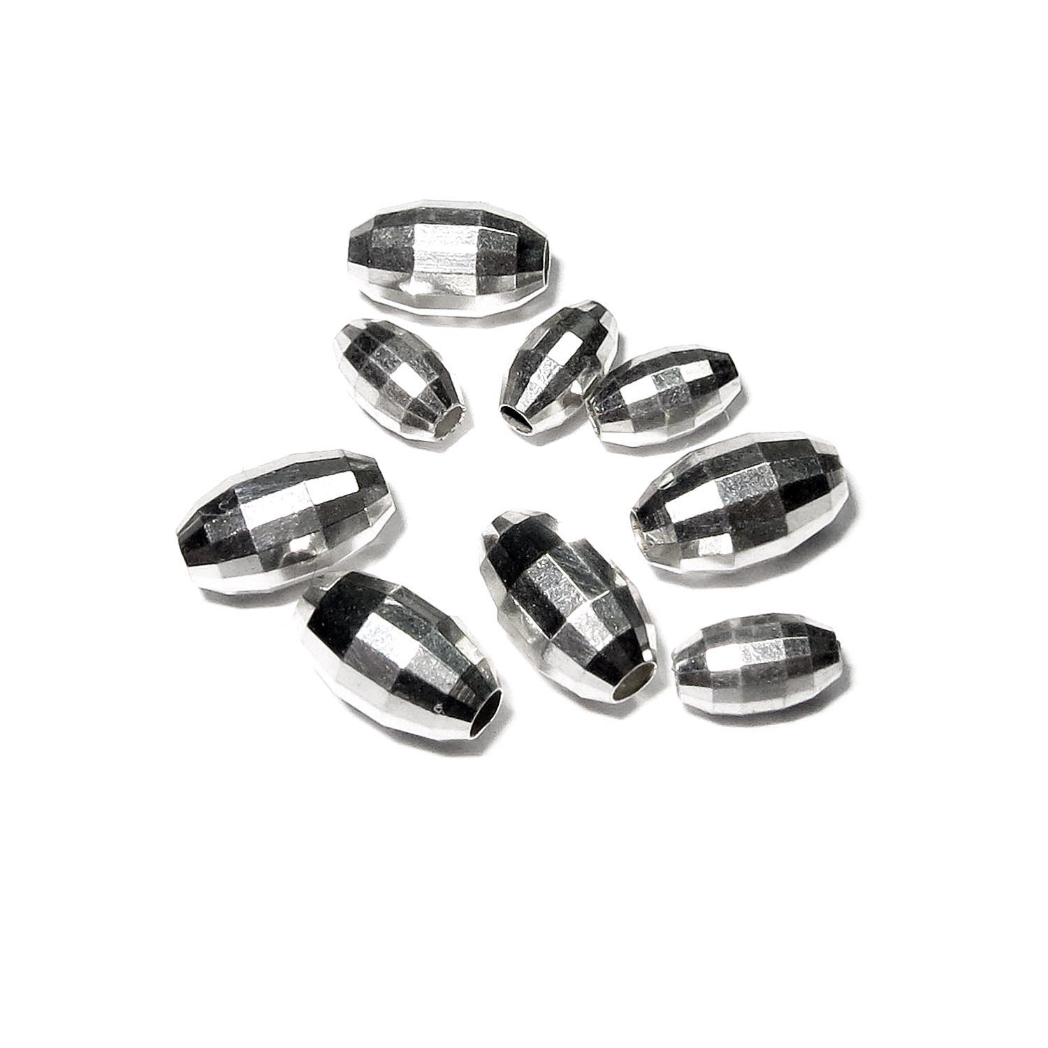 925 Sterling Silver Disco cut shiny oval Beads Size 3x5, 4x6 mm, Jewelry making, Disco oval Spacer Beads, Silver oval beads - 1 piece