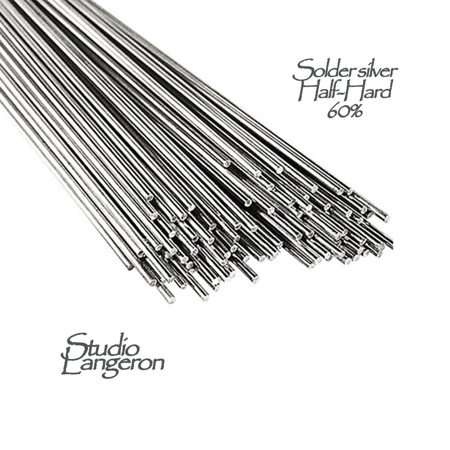 Half-Hard silver 60% solder stick 0.8 mm x 50 cm, Melting Point 720, solder silver, wire silver, Jewelry making, Half-hard solder - 1 piece