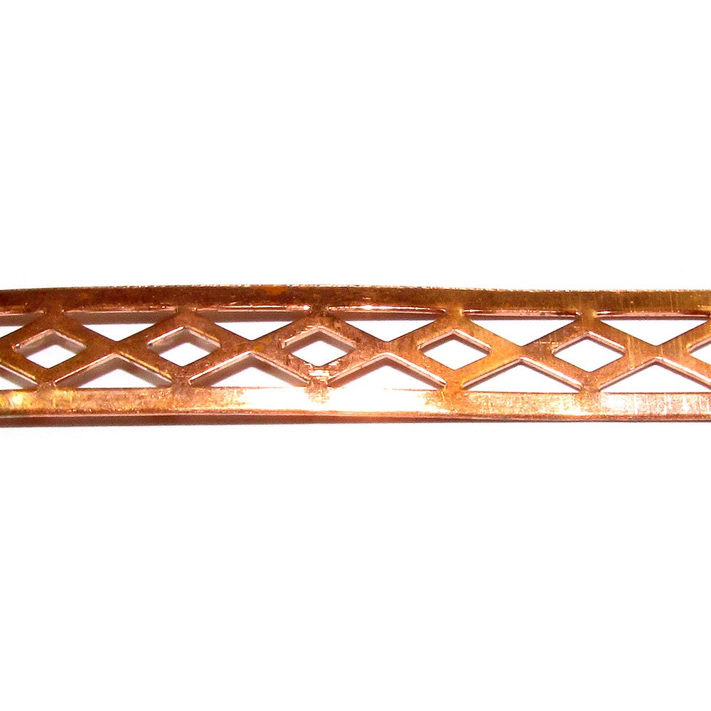 Natural Copper Bezel wire, Gallery wire, Gallery ribbon, Gallery pattern, Copper, Jewelry making, Setting, Wire, Findings - 4 inch (10 cm)